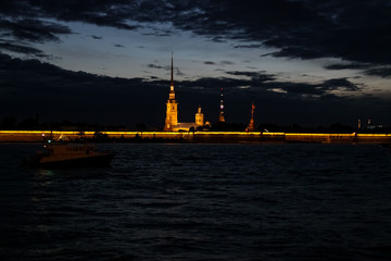 Wall Mural - Peter and Paul Fortress at night