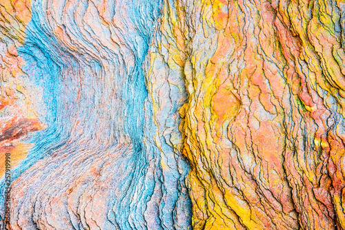 Cuadros en Lienzo Colourful sedimentary rocks formed by the accumulation of sediments – natural ro