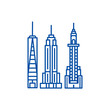 New york skyline line concept icon. New york skyline flat  vector website sign, outline symbol, illustration.