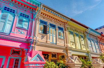 Canvas Print - Historical buildings in Joo Chiat Road, Singapore