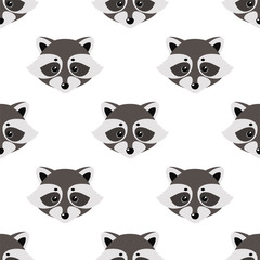 Sticker - Racoon cute face pattern