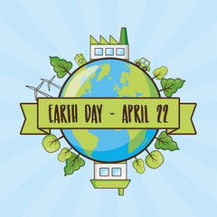 Wall Mural - earth day card