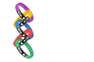 Aufkleber - Multicolour Fitness Trackers in Shape of Chain. 3d Rendering