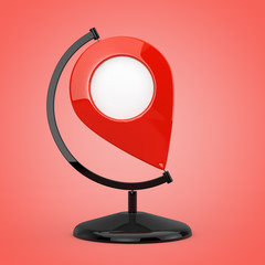 Leinwandbilder - Map Pointer Pin in the Shape of Earth Globe. 3d Rendering