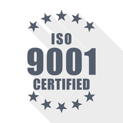 Aufkleber - Iso 9001 certificate icon, vector illustration