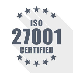 Aufkleber - Iso 27001 certificate icon, vector illustration