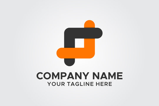 Rounded Square Letter R and J Vector Logo