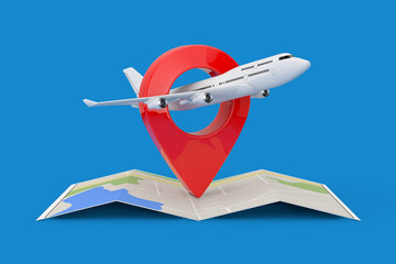 Poster - White Jet Passenger's Airplane