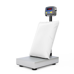 Aufkleber - White Blank Paper Sack Bag over Warehouse Digital Cargo Scales