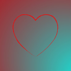 Wall Mural - Vector heart for design on a gradient background.