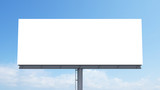 Fototapeta  - mockup blank billboard white space on bluesky background, 3d rendering.