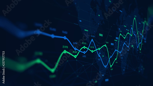 Cuadros en Lienzo Digital analytics data visualization, financial schedule, monitor screen in pers