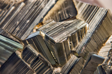 Pyrite mineral closeup