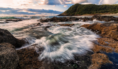 Wall Mural - Sunset at a Rocky Pacific Northwest Beach