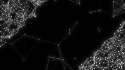Poster - 3d rendered abstract plexus shapes. Connection and web concept. Digital, communication and technology background with lines and dots. Loopable sequence