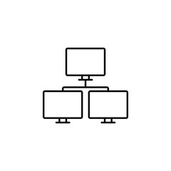 Poster - hardware, pc, LAN, server icon. Simple thin line, outline vector of hardware icons for UI and UX, website or mobile application