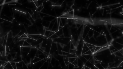 Poster - Blurred geometric elements floating in space.