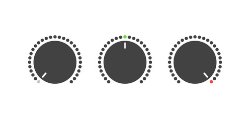 Poster - volume set button. voice button. on and off button. flat style. - vector