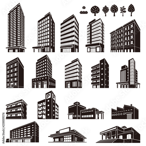 いろいろな建物のイラスト Stock Vector Adobe Stock