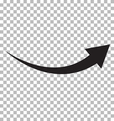 black arrow icon on transparent background. flat style. arrow logo concept. arrow icon for your web 
