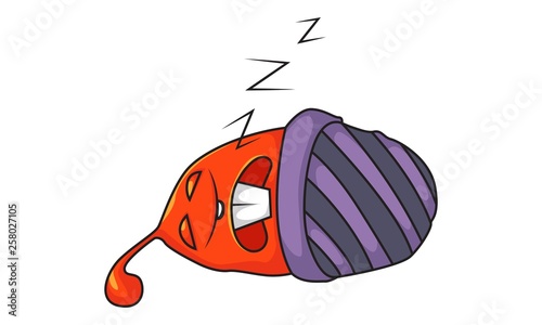 Vector Cartoon Illustration Of Orange Alien Sleeping Isolated On White Background Buy This Stock Vector And Explore Similar Vectors At Adobe Stock Adobe Stock