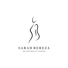 Wall Mural - initial letter S and B with body silhouette logo design template