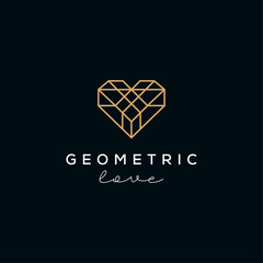 Wall Mural - geometric love logo design