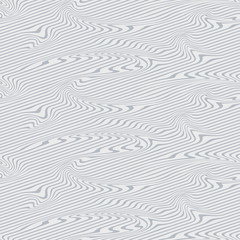 Canvas Print - Abstract Illustration of Wave Stripes on Gray and White Background with Geometric Pattern and Visual Distortion Effect. Optical illusion and Curved lines. Op art.