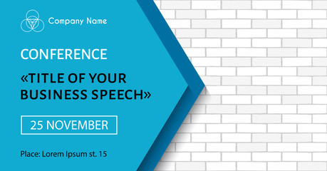 Wall Mural - business meeting flyer. vector banner template for business conference announcement. facebook event 