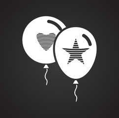 Poster - Ballon icon on background for graphic and web design. Simple vector sign. Internet concept symbol for website button or mobile app.