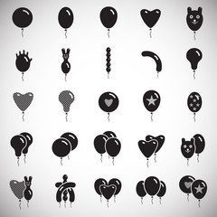 Poster - Ballon icons set on white background for graphic and web design. Simple vector sign. Internet concept symbol for website button or mobile app.