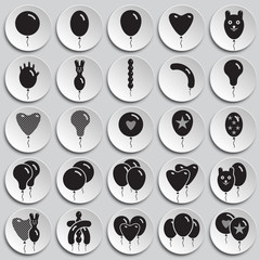 Poster - Ballon icons set on plates background for graphic and web design. Simple vector sign. Internet concept symbol for website button or mobile app.