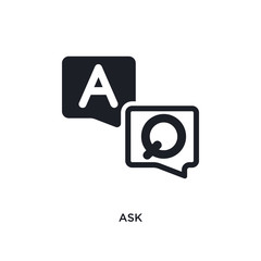 Poster - ask isolated icon. simple element illustration from e-learning and education concept icons. ask editable logo sign symbol design on white background. can be use for web and mobile