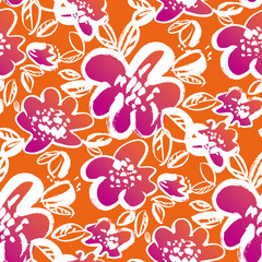 Wall Mural - Abstract bright summer flower seamless pattern