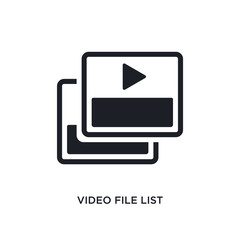 Poster - video file list isolated icon. simple element illustration from electronic stuff fill concept icons.