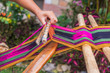 Weaving traditional textile, Peru