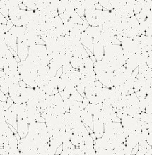 Star Constellation Black And White Seamless Vector Pattern