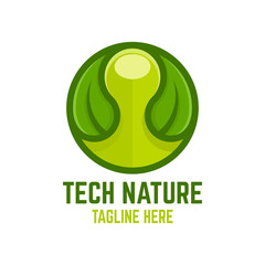 Wall Mural - Modern technology nature logo