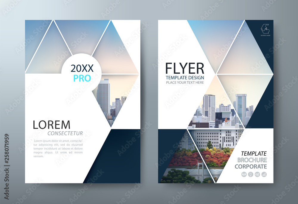 Annual report brochure flyer design, Leaflet presentation, book cover templates, layout in A4 size. vector. - obrazy, fototapety, plakaty 