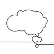 © art_of_line - Continuous line drawing of thought bubble, Black and white minimalistic linear illustration made of one line