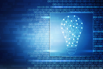 bulb future technology, innovation background, creative idea concept