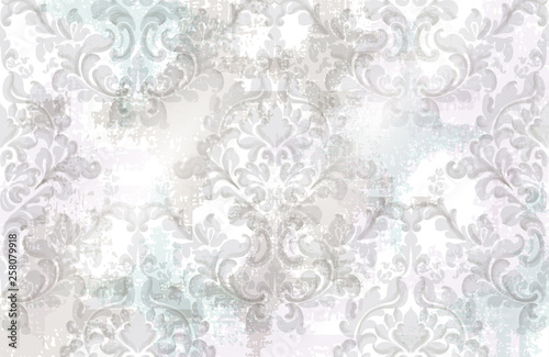 Baroque texture pattern Vector. Floral ornament decoration. Victorian engrave...