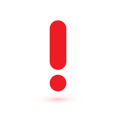 Poster - Exclamation mark. Attention web message. Danger sign. Modern abstract vector icon. Flat infographic element, template for the design. Vector illustration.