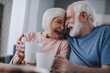 © Yakobchuk Olena - Cozy time with tea and cookies of elder couple