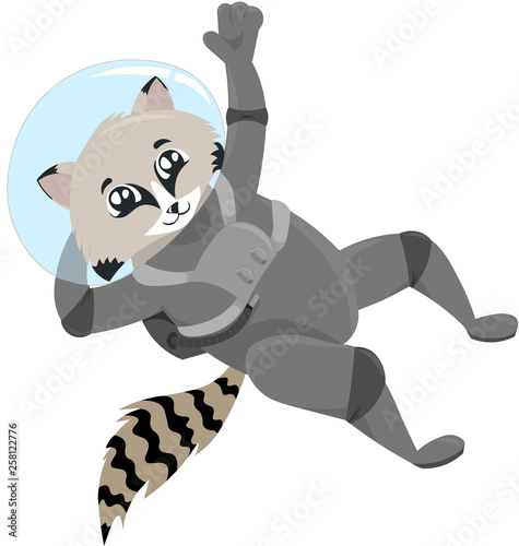 Cuadros en Lienzo Raccoon astronaut in the helmet