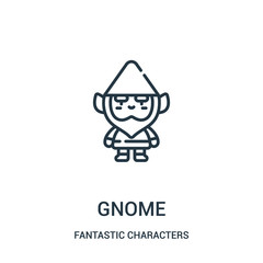 gnome icon vector from fantastic characters collection. Thin line gnome outline icon vector illustration.