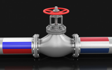 Poster - Pipeline with flags. Image with clipping path