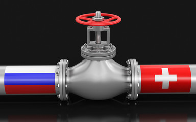 Poster - Pipeline with flags. Image with clipping path
