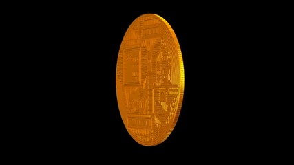 Poster - Bitcoin blockchain crypto currency digital encryption network for world money, alpha channel