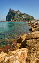 Wall Mural - Landmark of Aragonese Castle on Ischia island, Naples Italy